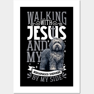 Jesus and dog - Bergamasco Shepherd Posters and Art